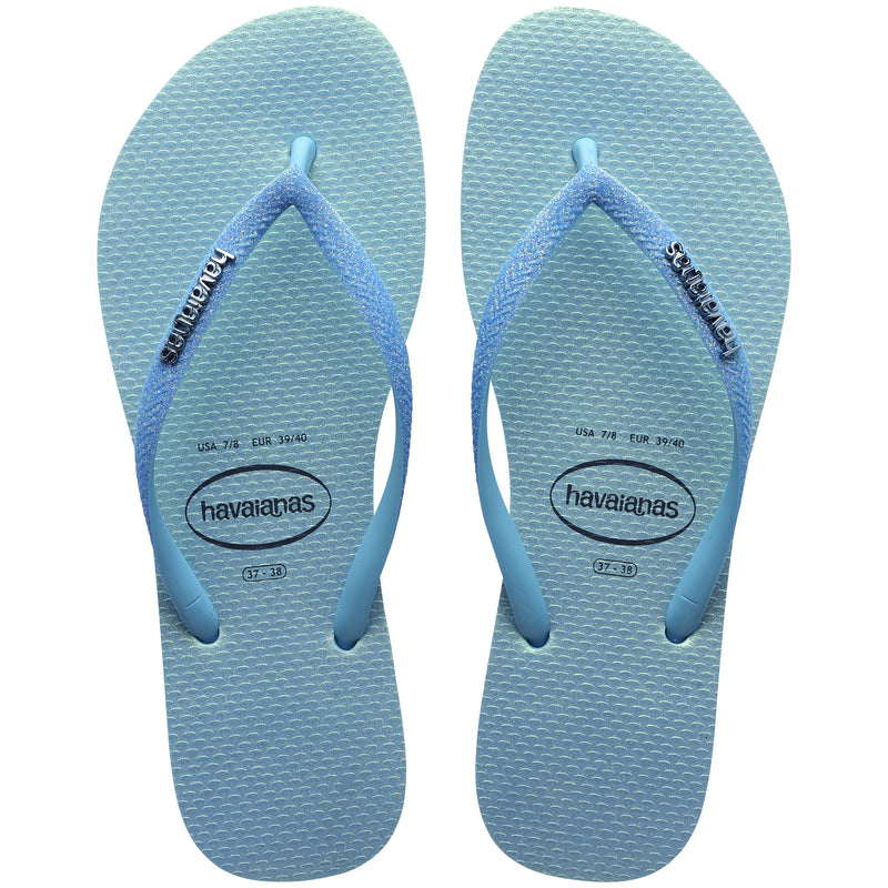 Havaianas Slim Glitter Flip Flops-Iridescent Lavender Blue