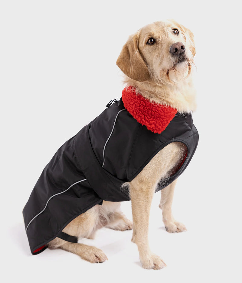Dryrobe Dog Waterproof Coat-Black/Red