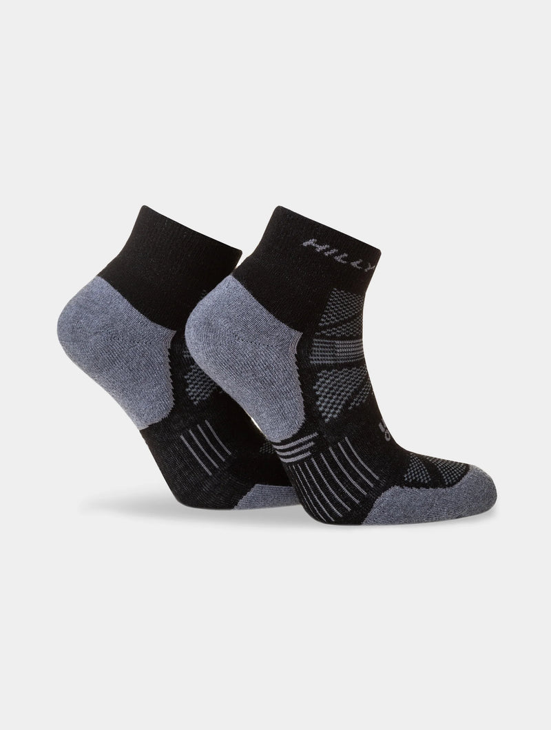 Hilly Supreme Anklet Med Socks-Black/Grey Marl