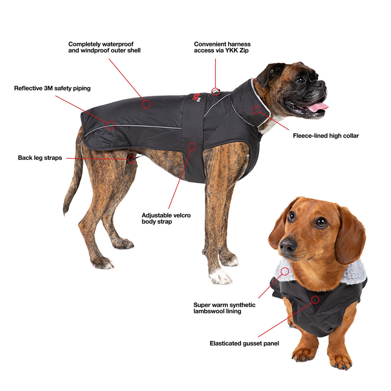 Dryrobe Dog Waterproof Coat-Black/Red