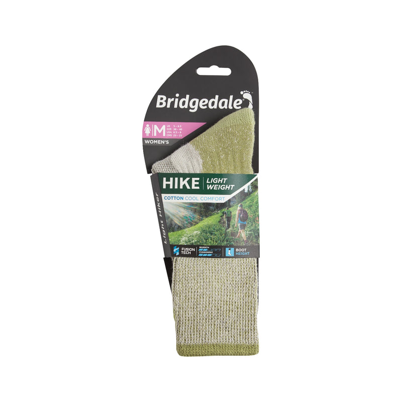 Bridgedale Women's Lightweight Coolmax Comfort Boot Sock-Spring Green