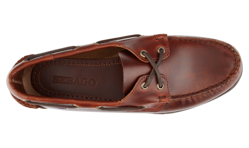 Sebago Endeavor Waxed Leather Boat Shoe-Brown Gum