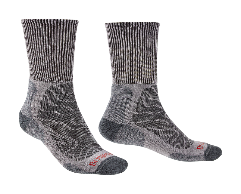 Bridgedale Men's Lightweight Merino Comfort Boot Socks-Grey