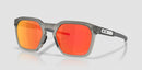Oakley HSTN SQ 2.0 OO9555-0654-Matte Grey Smoke/Prizm Ruby Polarized