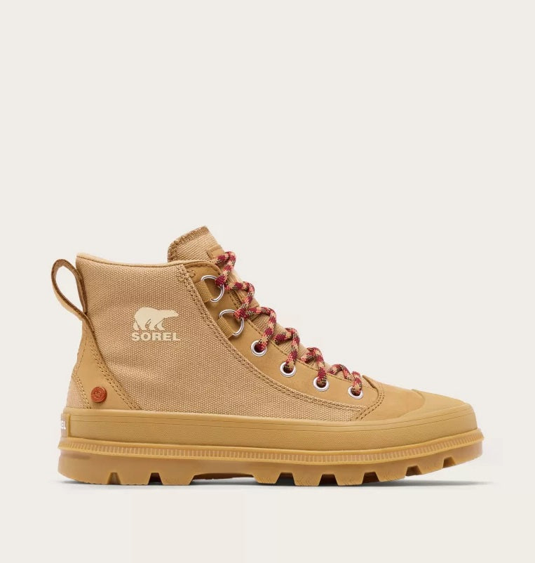 Sorel Women's SCOUT N ABOUT Mid Sneaker-Caribou Buff, Gum 16