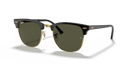 Ray-Ban Clubmaster Classic 0RB3016/W036551-Polished Black On Gold/G-15 Green