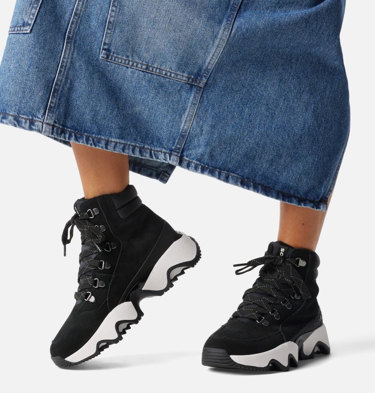 Sorel Women's Kinetic Impact Conquest Plus Waterproof Sneaker Boots-Black, Sea Salt