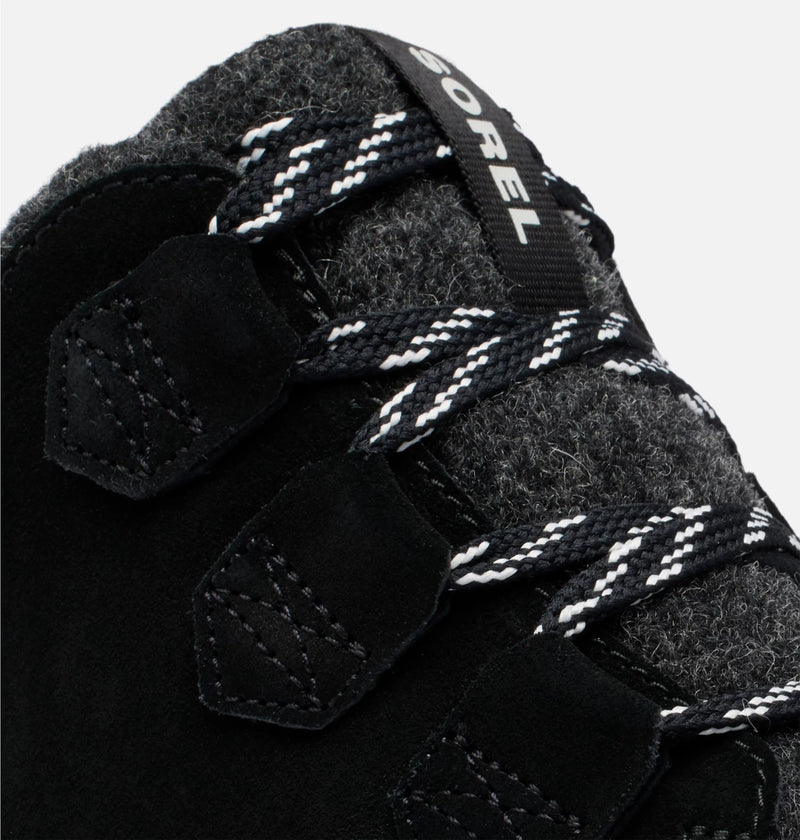 Sorel Women's Kinetic Impact Caribou Plus Waterproof Sneaker Boots-Black, Sea Salt