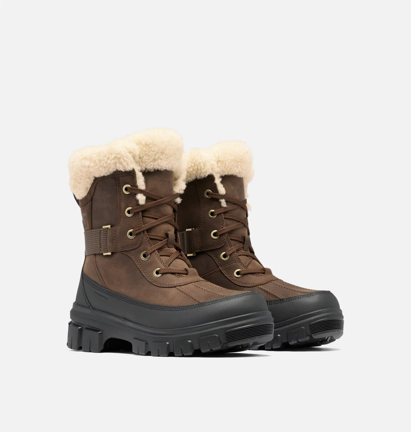 Sorel Women's Torino V Parc Waterproof Snow Boots-Tobacco, Black
