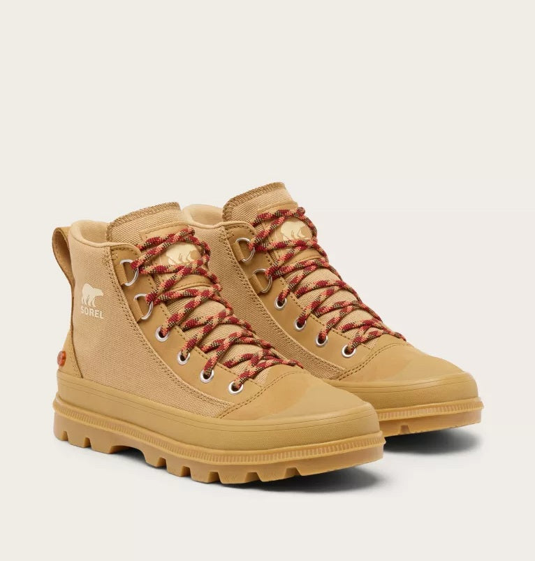 Sorel Women's SCOUT N ABOUT Mid Sneaker-Caribou Buff, Gum 16