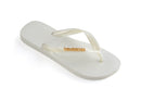 Havaianas Women's Logo Metallic Flip Flops-White