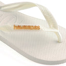 Havaianas Women's Logo Metallic Flip Flops-White