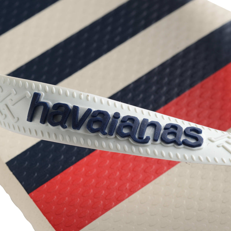 Havaianas Top Nautical Flip Flops-White/White/Navy Blue