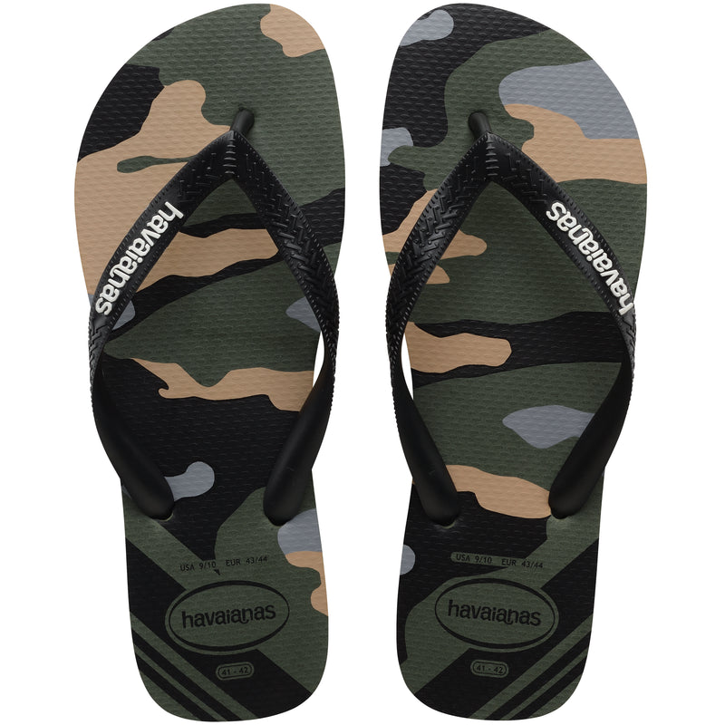 Havaianas Top Camu Flip Flops-Green Olive/Black