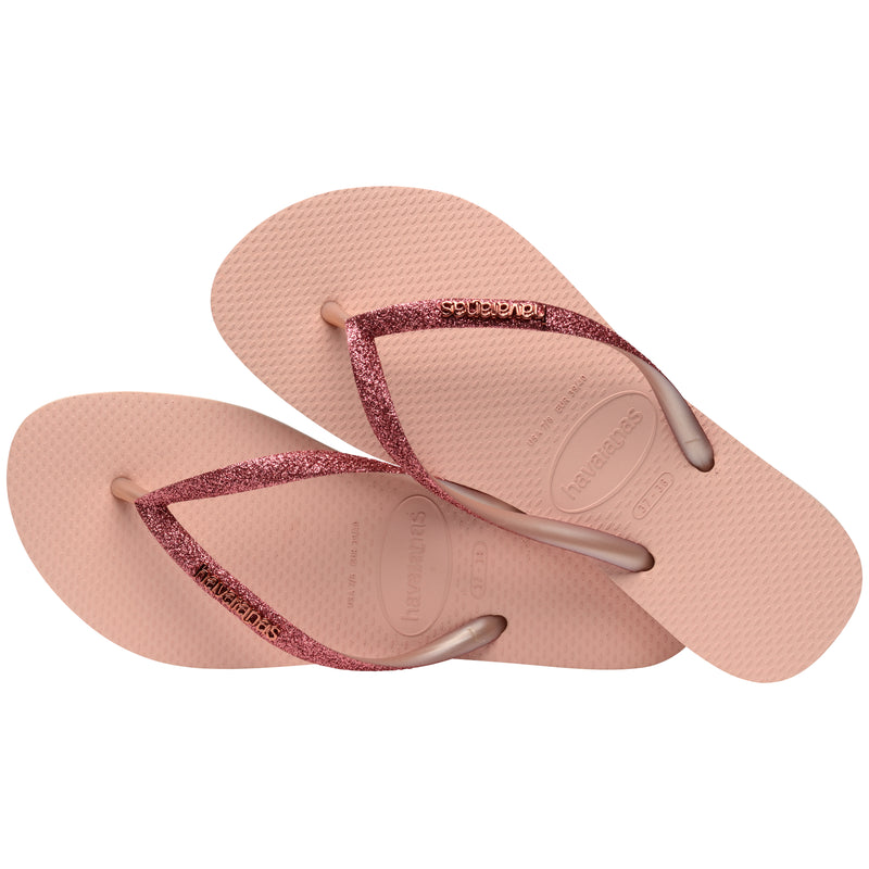 Havaianas Slim Glitter II Flip Flops-Pink/Pink