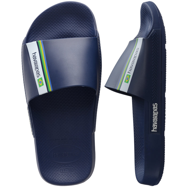 Havaianas Slides Brasil Sandals-Navy Blue