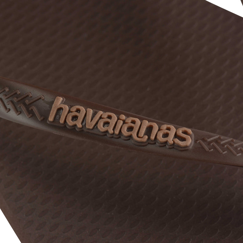 Havaianas Square Logo Pop Up Flip Flops-Dark Brown