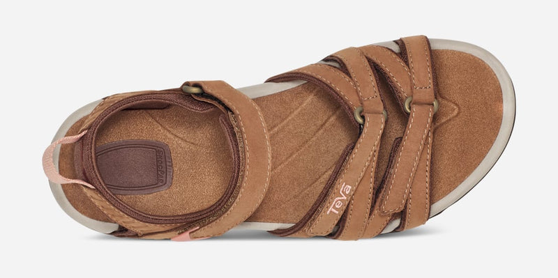Teva W Tirra Leather Sandals-Honey Brown