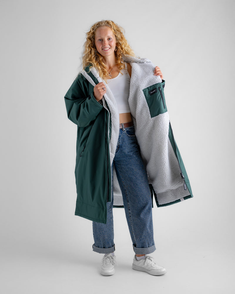 Dryrobe Advance Long Sleeve-Dark Green/Nimbus Cloud