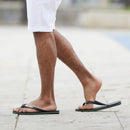 Havaianas Brasil Logo Flip Flops-Black/Black