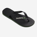 Havaianas Brasil Logo Flip Flops-Black/Black