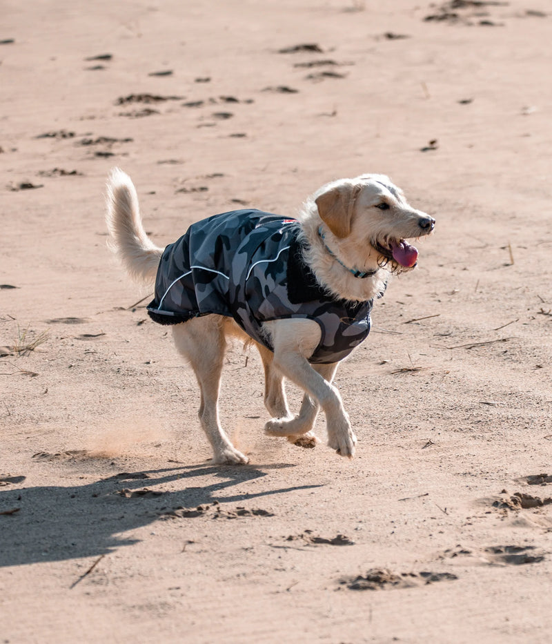 Dryrobe Dog Waterproof Coat-Black Camo/Black