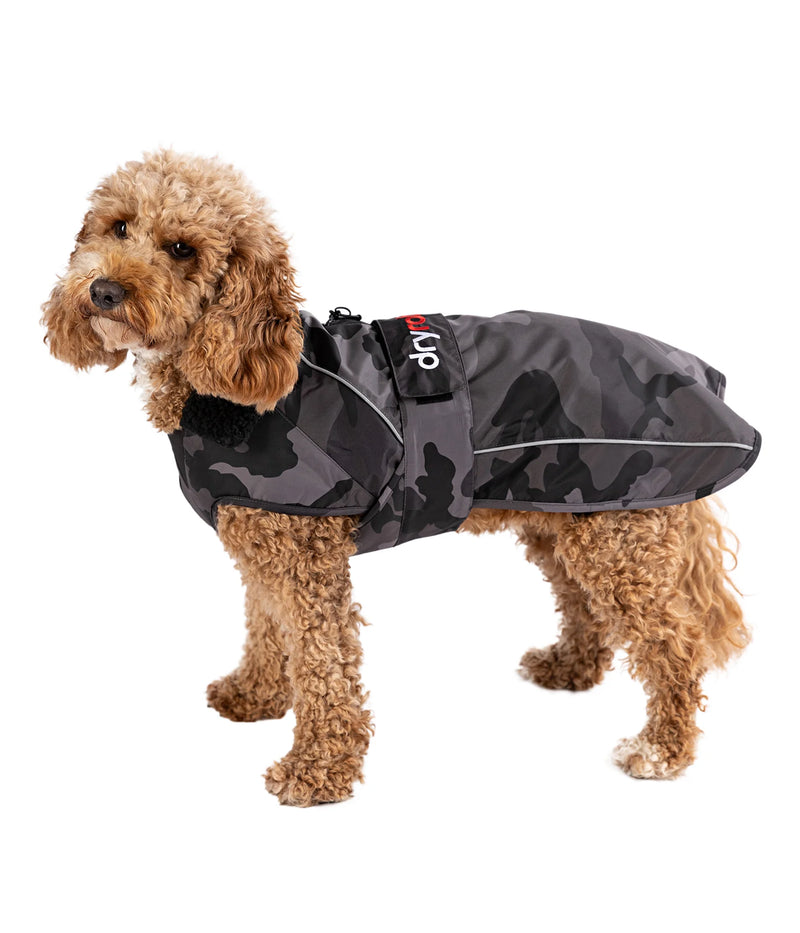 Dryrobe Dog Waterproof Coat-Black Camo/Black