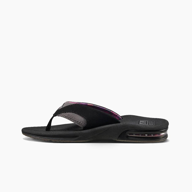 Reef Women's Fanning Flip Flops-Black/Grey