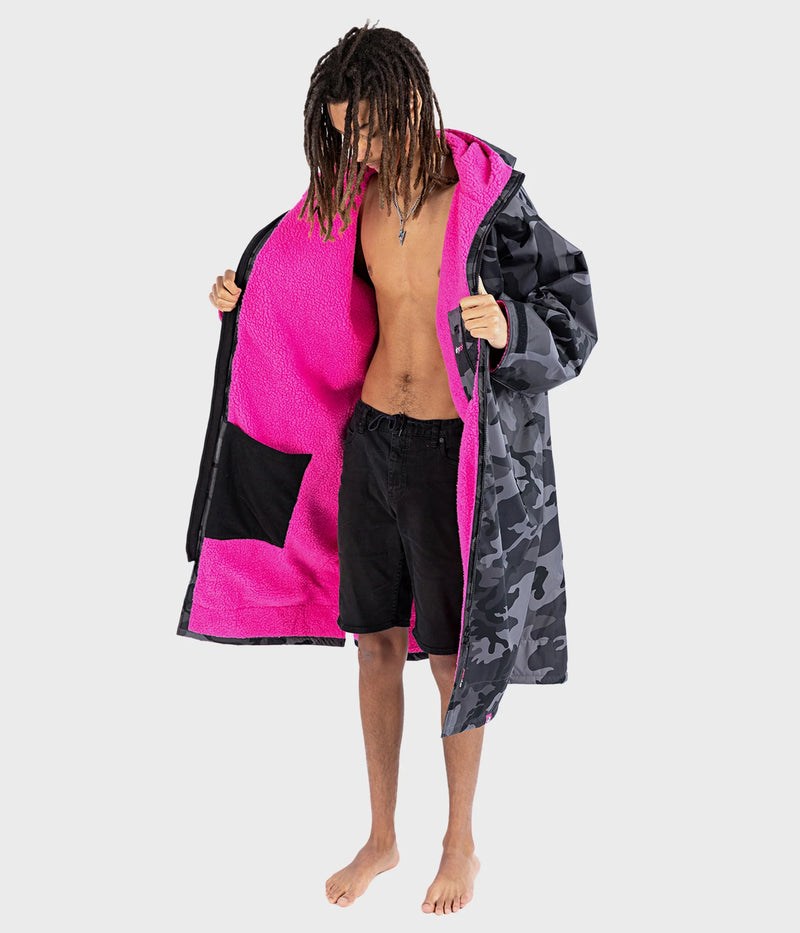 Dryrobe Advance Long Sleeve-Black Camo Pink