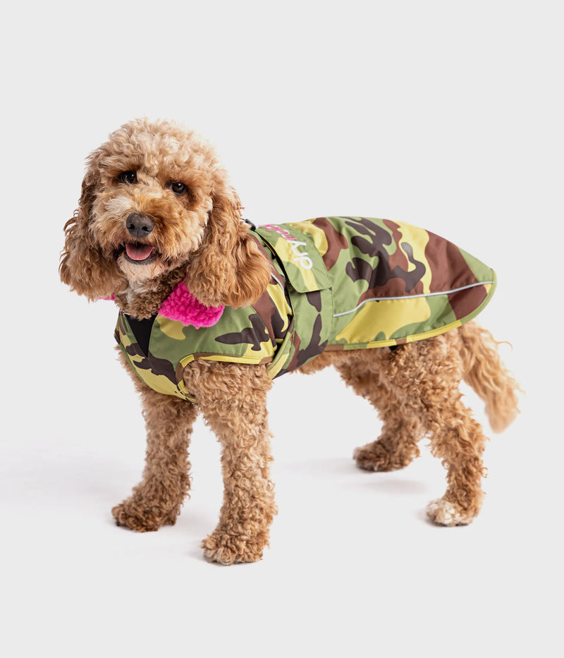 Dryrobe Dog Waterproof Coat-Camo/Pink