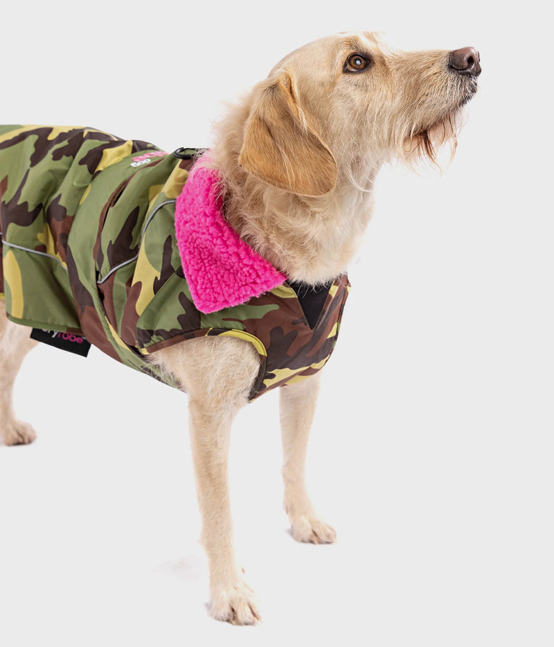 Dryrobe Dog Waterproof Coat-Camo/Pink