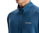 Berghaus Men's Bowburn Half Zip Tech Tee-Dark Blue