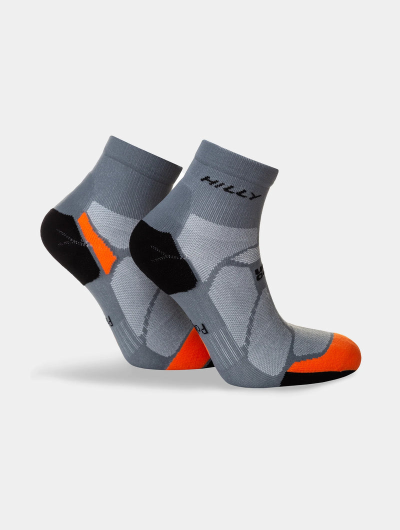 Hilly Marathon Fresh Anklet Min Socks-Granite/Orange