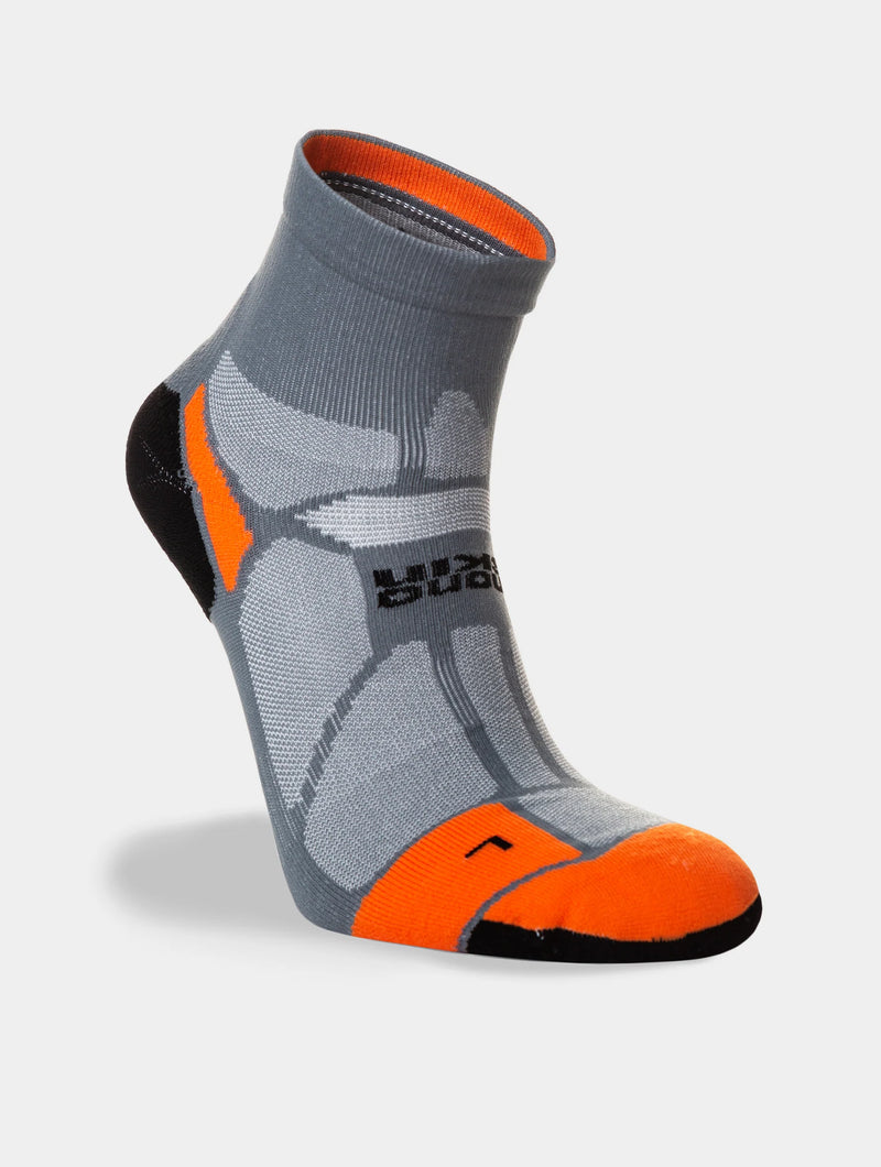 Hilly Marathon Fresh Anklet Min Socks-Granite/Orange