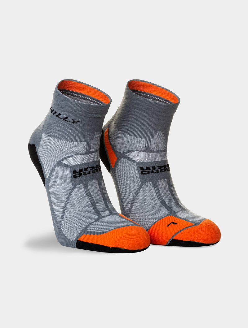 Hilly Marathon Fresh Anklet Min Socks-Granite/Orange