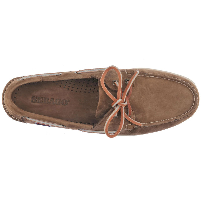 Sebago Docksides Portland Nubuck Shoes-Dark Brown