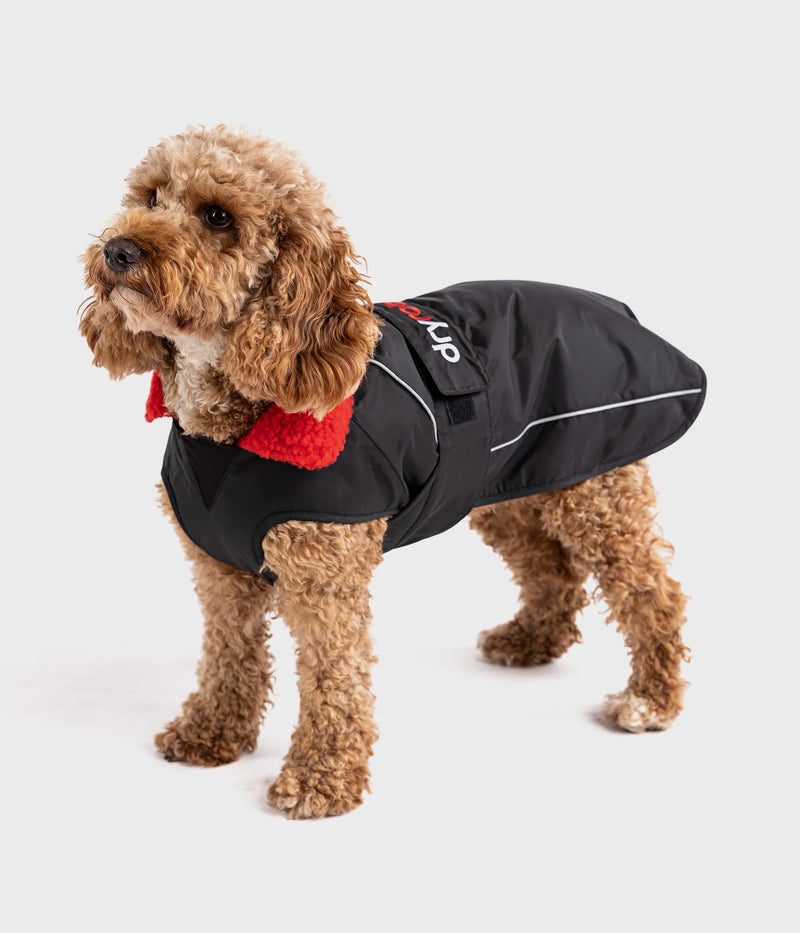 Dryrobe Dog Waterproof Coat-Black/Red