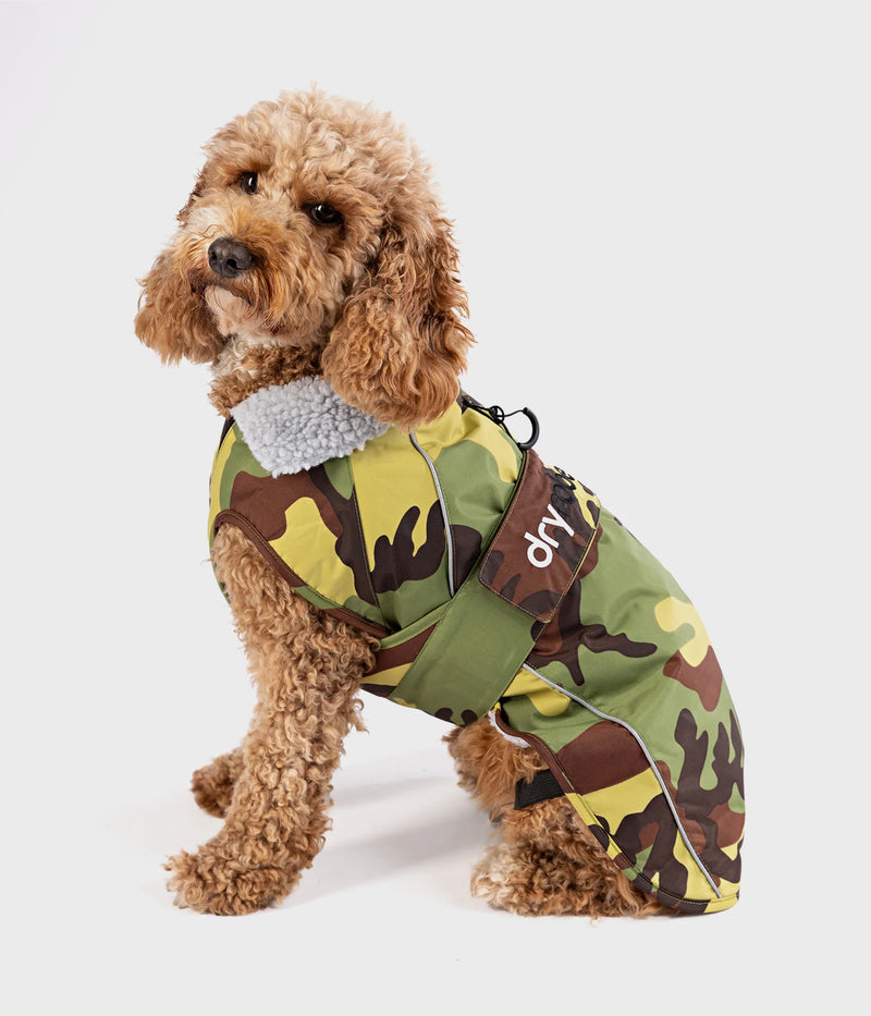 Dryrobe Dog Waterproof Coat-Camo/Grey