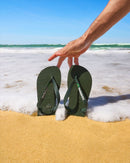 Havaianas Brasil Logo Flip Flops-Green Olive/Green Olive