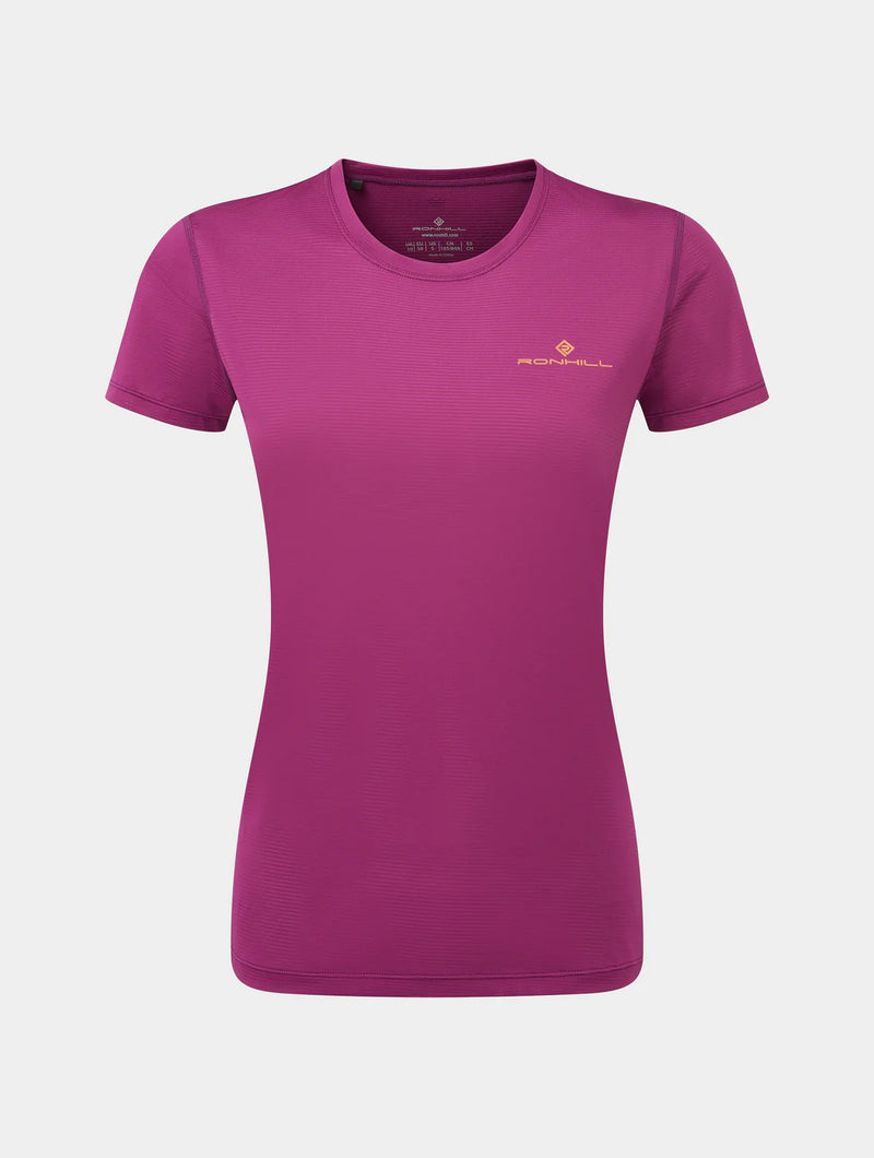Ronhill Women's Tech S/S Tee-Blackcurrant/Mango