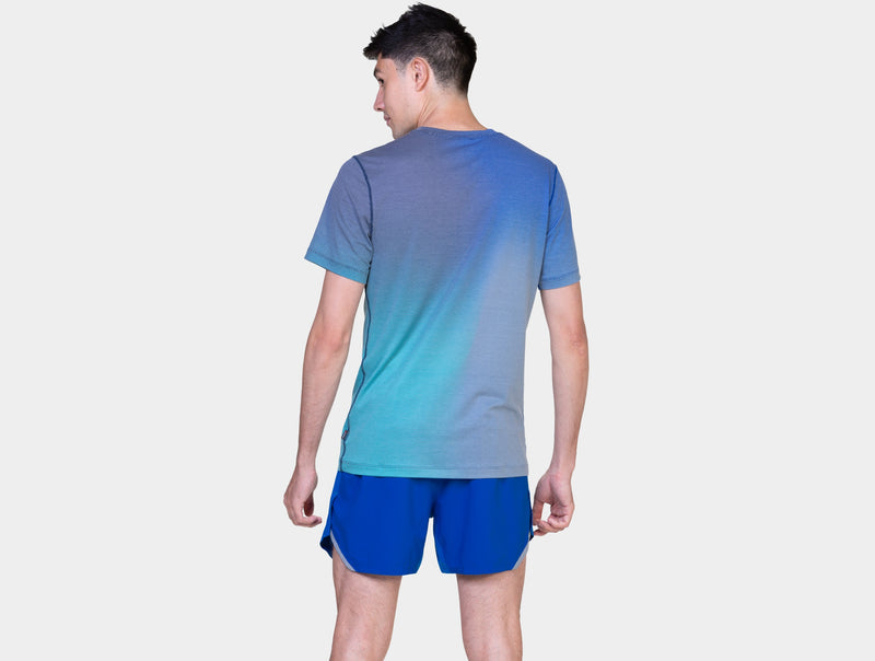 Ronhill Men's Tech Golden Hour Tee-Dark Navy/Laguna Merge