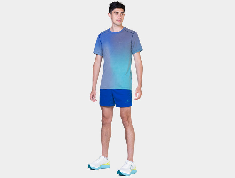 Ronhill Men's Tech Golden Hour Tee-Dark Navy/Laguna Merge