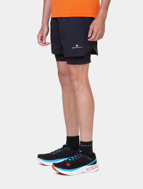 Ronhill Men's Tech Reflect 5" Twin Short-Black/Reflect