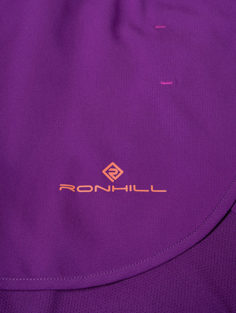 Ronhill Women's Tech 4.5" Twin Shorts-Grape Juice/Saffron