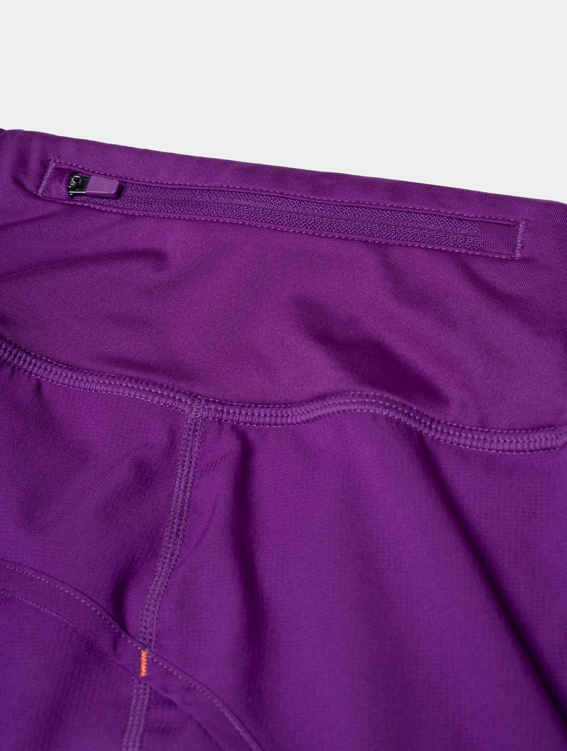 Ronhill Women's Tech 4.5" Twin Shorts-Grape Juice/Saffron