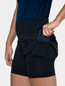 Ronhill Women's Tech 4.5" Twin Short-All Black