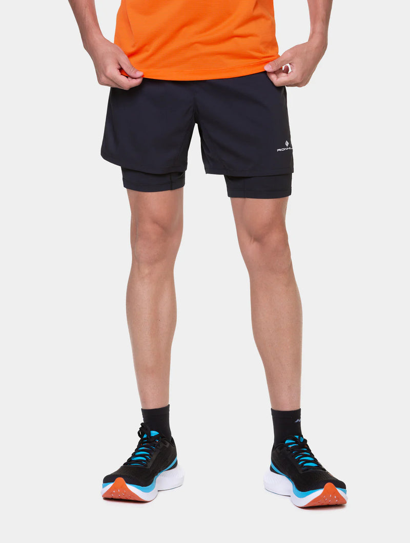 Ronhill Men's Tech Reflect 5" Twin Short-Black/Reflect