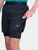 Ronhill Men's Tech 5" Twin Short-All Black