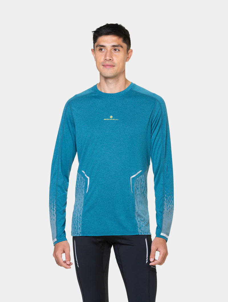 Ronhill Men's Tech Reflect L/S Tee-Deep Teal/Reflect