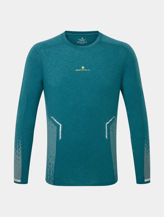 Ronhill Men's Tech Reflect L/S Tee-Deep Teal/Reflect